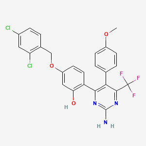 2-[2-Amino-5-(4-methoxyphenyl)-6-(trifluoromethyl)-4-pyrimidinyl]-5-[(2,4-dichlorobenzyl)oxy]phenol