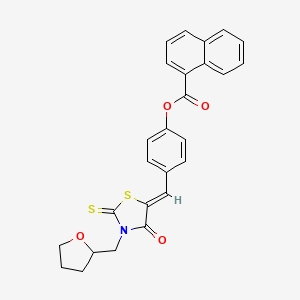 4-{(Z)-[4-oxo-3-(tetrahydrofuran-2-ylmethyl)-2-thioxo-1,3-thiazolidin-5-ylidene]methyl}phenyl naphthalene-1-carboxylate