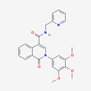 molecular formula C25H23N3O5 B11145595 1-oxo-N~4~-(2-pyridylmethyl)-2-(3,4,5-trimethoxyphenyl)-1,2-dihydro-4-isoquinolinecarboxamide 