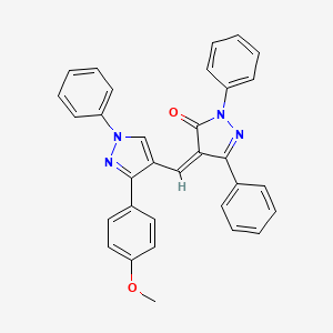 (4Z)-4-{[3-(4-methoxyphenyl)-1-phenyl-1H-pyrazol-4-yl]methylidene}-2,5-diphenyl-2,4-dihydro-3H-pyrazol-3-one