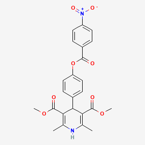 molecular formula C24H22N2O8 B11145631 Dimethyl 2,6-dimethyl-4-(4-{[(4-nitrophenyl)carbonyl]oxy}phenyl)-1,4-dihydropyridine-3,5-dicarboxylate 