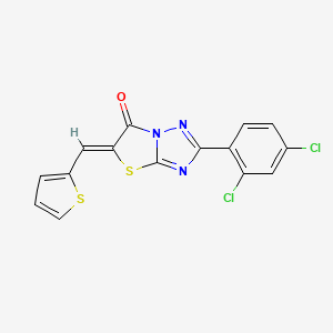 molecular formula C15H7Cl2N3OS2 B11145632 (5Z)-2-(2,4-dichlorophenyl)-5-(thiophen-2-ylmethylidene)[1,3]thiazolo[3,2-b][1,2,4]triazol-6(5H)-one 