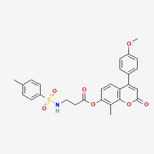 [4-(4-methoxyphenyl)-8-methyl-2-oxochromen-7-yl] 3-[(4-methylphenyl)sulfonylamino]propanoate