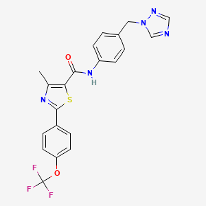 4-methyl-N-[4-(1H-1,2,4-triazol-1-ylmethyl)phenyl]-2-[4-(trifluoromethoxy)phenyl]-1,3-thiazole-5-carboxamide