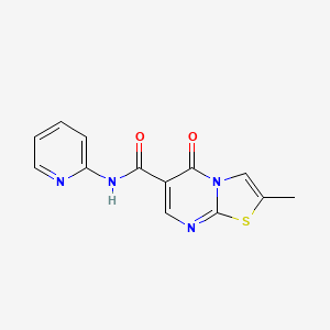 molecular formula C13H10N4O2S B11145646 2-methyl-5-oxo-N-(2-pyridyl)-5H-[1,3]thiazolo[3,2-a]pyrimidine-6-carboxamide 