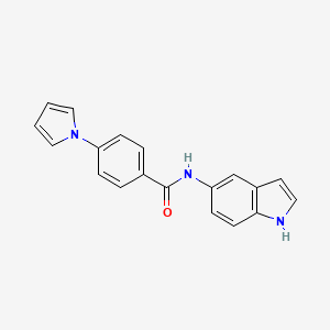 molecular formula C19H15N3O B11145677 N-1H-indol-5-yl-4-(1H-pyrrol-1-yl)benzamide 