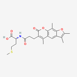 molecular formula C23H27NO6S B11145683 N-[3-(2,3,5,9-tetramethyl-7-oxo-7H-furo[3,2-g]chromen-6-yl)propanoyl]-D-methionine 