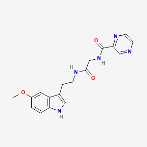 molecular formula C18H19N5O3 B11145694 N-(2-{[2-(5-methoxy-1H-indol-3-yl)ethyl]amino}-2-oxoethyl)-2-pyrazinecarboxamide 