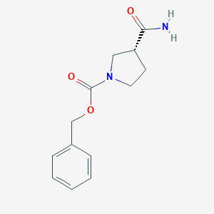 molecular formula C13H16N2O3 B111457 (R)-苄基3-氨基甲酰基吡咯烷-1-羧酸酯 CAS No. 1217835-98-7