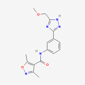 molecular formula C16H17N5O3 B11145715 N-{3-[3-(methoxymethyl)-1H-1,2,4-triazol-5-yl]phenyl}-3,5-dimethyl-4-isoxazolecarboxamide 