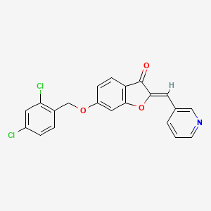 molecular formula C21H13Cl2NO3 B11145759 6-[(2,4-Dichlorophenyl)methoxy]-2-(3-pyridylmethylene)benzo[b]furan-3-one 