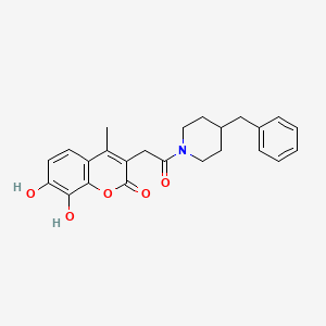 3-[2-(4-benzyl-1-piperidinyl)-2-oxoethyl]-7,8-dihydroxy-4-methyl-2H-chromen-2-one