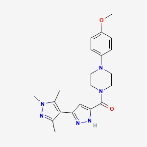 molecular formula C21H26N6O2 B11145795 [4-(4-methoxyphenyl)piperazin-1-yl](1',3',5'-trimethyl-1'H,2H-3,4'-bipyrazol-5-yl)methanone 