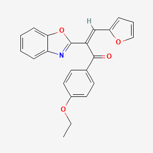 (2Z)-2-(1,3-benzoxazol-2-yl)-1-(4-ethoxyphenyl)-3-(furan-2-yl)prop-2-en-1-one