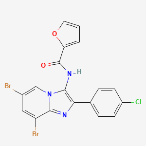 N-[6,8-dibromo-2-(4-chlorophenyl)imidazo[1,2-a]pyridin-3-yl]furan-2-carboxamide