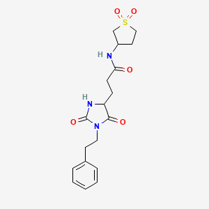 N-(1,1-dioxidotetrahydrothiophen-3-yl)-3-[2,5-dioxo-1-(2-phenylethyl)imidazolidin-4-yl]propanamide