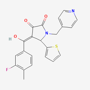 molecular formula C22H17FN2O3S B11145837 4-[(3-fluoro-4-methylphenyl)carbonyl]-3-hydroxy-1-(pyridin-4-ylmethyl)-5-(thiophen-2-yl)-1,5-dihydro-2H-pyrrol-2-one 