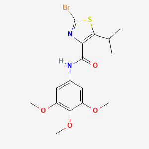 molecular formula C16H19BrN2O4S B11145851 2-bromo-5-isopropyl-N-(3,4,5-trimethoxyphenyl)-1,3-thiazole-4-carboxamide 