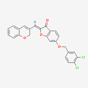 (2Z)-2-(2H-chromen-3-ylmethylidene)-6-[(3,4-dichlorobenzyl)oxy]-1-benzofuran-3(2H)-one