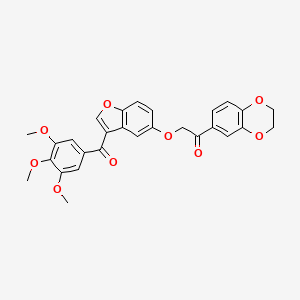 1-(2,3-Dihydro-1,4-benzodioxin-6-yl)-2-({3-[(3,4,5-trimethoxyphenyl)carbonyl]-1-benzofuran-5-yl}oxy)ethanone