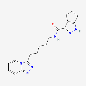 N-(5-[1,2,4]triazolo[4,3-a]pyridin-3-ylpentyl)-2,4,5,6-tetrahydrocyclopenta[c]pyrazole-3-carboxamide