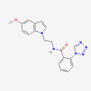 molecular formula C19H18N6O2 B11145872 N-[2-(5-methoxy-1H-indol-1-yl)ethyl]-2-(1H-1,2,3,4-tetraazol-1-yl)benzamide 