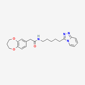 2-(3,4-dihydro-2H-1,5-benzodioxepin-7-yl)-N-(5-[1,2,4]triazolo[4,3-a]pyridin-3-ylpentyl)acetamide