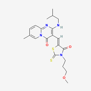 3-{(Z)-[3-(3-methoxypropyl)-4-oxo-2-thioxo-1,3-thiazolidin-5-ylidene]methyl}-7-methyl-2-[(2-methylpropyl)amino]-4H-pyrido[1,2-a]pyrimidin-4-one