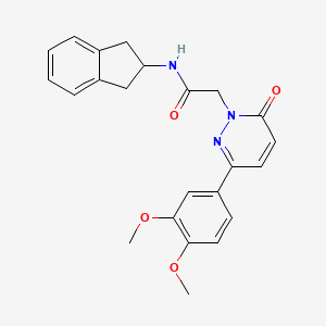 molecular formula C23H23N3O4 B11145927 N-(2,3-dihydro-1H-inden-2-yl)-2-(3-(3,4-dimethoxyphenyl)-6-oxopyridazin-1(6H)-yl)acetamide 