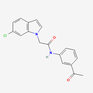 molecular formula C18H15ClN2O2 B11145935 N-(3-acetylphenyl)-2-(6-chloro-1H-indol-1-yl)acetamide 