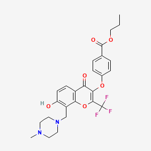 propyl 4-{[7-hydroxy-8-[(4-methylpiperazino)methyl]-4-oxo-2-(trifluoromethyl)-4H-chromen-3-yl]oxy}benzoate