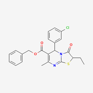 benzyl 5-(3-chlorophenyl)-2-ethyl-7-methyl-3-oxo-2,3-dihydro-5H-[1,3]thiazolo[3,2-a]pyrimidine-6-carboxylate