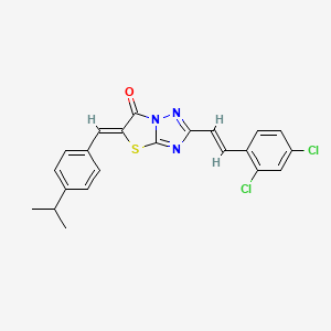 (5Z)-2-[(E)-2-(2,4-dichlorophenyl)ethenyl]-5-[4-(propan-2-yl)benzylidene][1,3]thiazolo[3,2-b][1,2,4]triazol-6(5H)-one