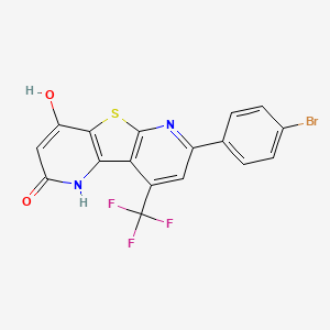 11-(4-bromophenyl)-6-hydroxy-13-(trifluoromethyl)-8-thia-3,10-diazatricyclo[7.4.0.02,7]trideca-1(9),2(7),5,10,12-pentaen-4-one