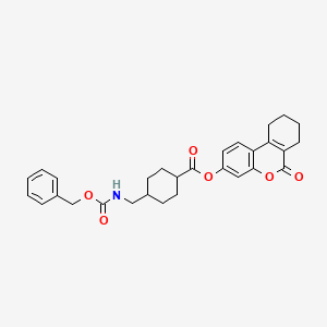 molecular formula C29H31NO6 B11145984 6-oxo-7,8,9,10-tetrahydro-6H-benzo[c]chromen-3-yl trans-4-({[(benzyloxy)carbonyl]amino}methyl)cyclohexanecarboxylate 