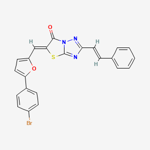 (5Z)-5-{[5-(4-bromophenyl)furan-2-yl]methylidene}-2-[(E)-2-phenylethenyl][1,3]thiazolo[3,2-b][1,2,4]triazol-6(5H)-one