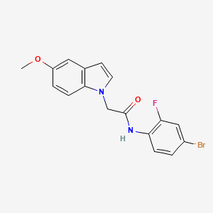 molecular formula C17H14BrFN2O2 B11146066 N-(4-bromo-2-fluorophenyl)-2-(5-methoxy-1H-indol-1-yl)acetamide 