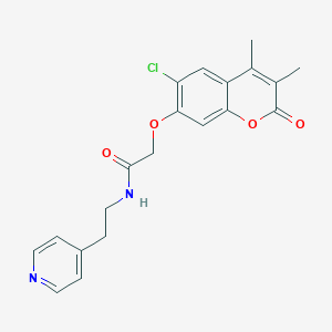 2-[(6-chloro-3,4-dimethyl-2-oxo-2H-chromen-7-yl)oxy]-N-[2-(4-pyridyl)ethyl]acetamide