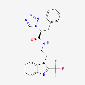 (2S)-3-phenyl-2-(1H-tetrazol-1-yl)-N-{2-[2-(trifluoromethyl)-1H-benzimidazol-1-yl]ethyl}propanamide