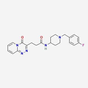 molecular formula C22H24FN5O2 B11146109 N-[1-(4-fluorobenzyl)-4-piperidyl]-3-(4-oxo-4H-pyrido[2,1-c][1,2,4]triazin-3-yl)propanamide 