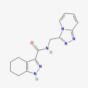 molecular formula C15H16N6O B11146132 N-([1,2,4]triazolo[4,3-a]pyridin-3-ylmethyl)-4,5,6,7-tetrahydro-1H-indazole-3-carboxamide 