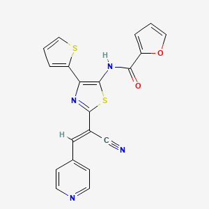 N-{2-[(E)-1-cyano-2-(pyridin-4-yl)ethenyl]-4-(thiophen-2-yl)-1,3-thiazol-5-yl}furan-2-carboxamide