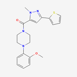 molecular formula C20H22N4O2S B11146143 [4-(2-methoxyphenyl)piperazino][1-methyl-3-(2-thienyl)-1H-pyrazol-5-yl]methanone 