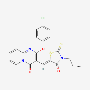 molecular formula C21H16ClN3O3S2 B11146162 2-(4-chlorophenoxy)-3-[(Z)-(4-oxo-3-propyl-2-thioxo-1,3-thiazolidin-5-ylidene)methyl]-4H-pyrido[1,2-a]pyrimidin-4-one 