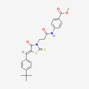 molecular formula C25H26N2O4S2 B11146175 methyl 4-({3-[(5Z)-5-(4-tert-butylbenzylidene)-4-oxo-2-thioxo-1,3-thiazolidin-3-yl]propanoyl}amino)benzoate 