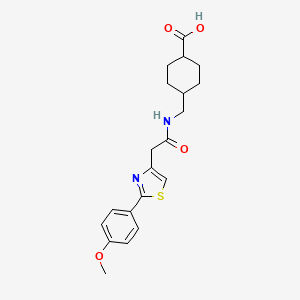 molecular formula C20H24N2O4S B11146246 trans-4-[({[2-(4-Methoxyphenyl)-1,3-thiazol-4-yl]acetyl}amino)methyl]cyclohexanecarboxylic acid 