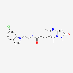 molecular formula C21H22ClN5O2 B11146270 N-[2-(6-chloro-1H-indol-1-yl)ethyl]-3-(5,7-dimethyl-2-oxo-1,2-dihydropyrazolo[1,5-a]pyrimidin-6-yl)propanamide 