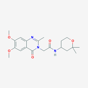 2-(6,7-dimethoxy-2-methyl-4-oxoquinazolin-3(4H)-yl)-N-(2,2-dimethyltetrahydro-2H-pyran-4-yl)acetamide