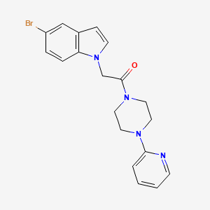 molecular formula C19H19BrN4O B11146294 5-bromo-1-{2-oxo-2-[4-(2-pyridinyl)-1-piperazinyl]ethyl}-1H-indole 