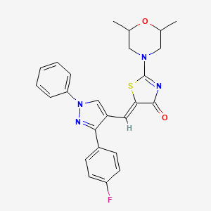 (5Z)-2-(2,6-dimethylmorpholin-4-yl)-5-{[3-(4-fluorophenyl)-1-phenyl-1H-pyrazol-4-yl]methylidene}-1,3-thiazol-4(5H)-one